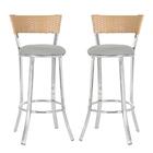 Conjunto Com 2 Banquetas Em Alumínio, Fibra Sintética E Tecid