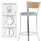 Conjunto Com 2 Banquetas Em Alumínio, Fibra Sintética E Tecid