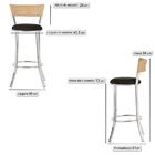 Conjunto Com 2 Banquetas Em Alumínio, Fibra Sintética E Tecid