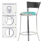 Conjunto Com 2 Banquetas Em Alumínio, Fibra Sintética E Tecid