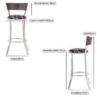 Conjunto Com 2 Banquetas Em Alumínio, Fibra Sintética E Tecid