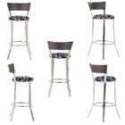 Conjunto Com 2 Banquetas Em Alumínio, Fibra Sintética E Tecid