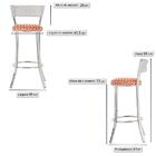 Conjunto Com 2 Banquetas Em Alumínio, Fibra Sintética E Tecid