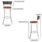 Conjunto Com 2 Banquetas Em Alumínio, Fibra Sintética E Tecid