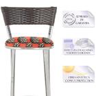 Conjunto Com 2 Banquetas Em Alumínio, Fibra Sintética E Tecid