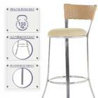 Conjunto Com 2 Banquetas Em Alumínio, Fibra Sintética E Tecid