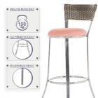 Conjunto Com 2 Banquetas Em Alumínio, Fibra Sintética E Tecid