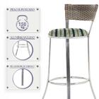 Conjunto Com 2 Banquetas Em Alumínio, Fibra Sintética E Tecid