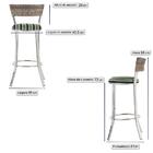 Conjunto Com 2 Banquetas Em Alumínio, Fibra Sintética E Tecid