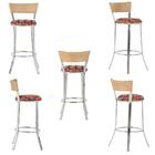 Conjunto Com 2 Banquetas Em Alumínio, Fibra Sintética E Tecid