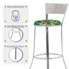 Conjunto Com 2 Banquetas Em Alumínio, Fibra Sintética E Tecid