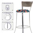 Conjunto Com 2 Banquetas Em Alumínio, Fibra Sintética E Tecid