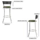 Conjunto Com 2 Banquetas Em Alumínio, Fibra Sintética E Tecid