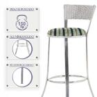 Conjunto Com 2 Banquetas Em Alumínio, Fibra Sintética E Tecid