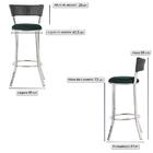 Conjunto Com 2 Banquetas Em Alumínio, Fibra Sintética E Tecid