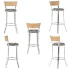 Conjunto Com 2 Banquetas Em Alumínio, Fibra Sintética E Tecid