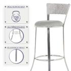 Conjunto Com 2 Banquetas Em Alumínio, Fibra Sintética E Tecid