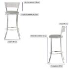 Conjunto Com 2 Banquetas Em Alumínio, Fibra Sintética E Tecid