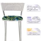 Conjunto Com 2 Banquetas Em Alumínio, Fibra Sintética E Tecid