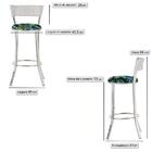 Conjunto Com 2 Banquetas Em Alumínio, Fibra Sintética E Tecid