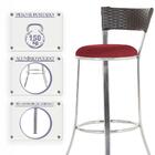 Conjunto Com 2 Banquetas Em Alumínio, Fibra Sintética E Tecid