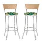 Conjunto Com 2 Banquetas Em Alumínio, Fibra Sintética E Tecid