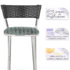 Conjunto Com 2 Banquetas Em Alumínio, Fibra Sintética E Tecid