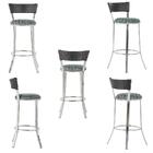 Conjunto Com 2 Banquetas Em Alumínio, Fibra Sintética E Tecid