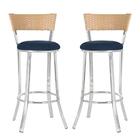 Conjunto Com 2 Banquetas Em Alumínio, Fibra Sintética E Tecid