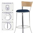 Conjunto Com 2 Banquetas Em Alumínio, Fibra Sintética E Tecid