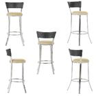 Conjunto Com 2 Banquetas Em Alumínio, Fibra Sintética E Tecid