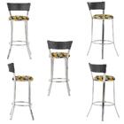 Conjunto Com 2 Banquetas Em Alumínio, Fibra Sintética E Tecid