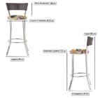 Conjunto Com 2 Banquetas Em Alumínio, Fibra Sintética E Tecid