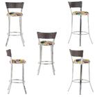 Conjunto Com 2 Banquetas Em Alumínio, Fibra Sintética E Tecid