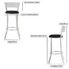 Conjunto Com 2 Banquetas Em Alumínio, Fibra Sintética E Tecid