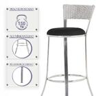 Conjunto Com 2 Banquetas Em Alumínio, Fibra Sintética E Tecid