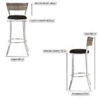 Conjunto Com 2 Banquetas Em Alumínio, Fibra Sintética E Tecid