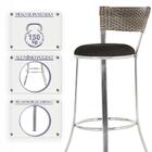 Conjunto Com 2 Banquetas Em Alumínio, Fibra Sintética E Tecid