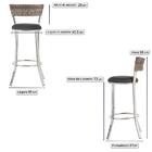 Conjunto Com 2 Banquetas Em Alumínio, Fibra Sintética E Tecid