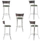 Conjunto Com 2 Banquetas Em Alumínio, Fibra Sintética E Tecid