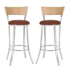 Conjunto Com 2 Banquetas Em Alumínio, Fibra Sintética E Tecid