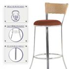 Conjunto Com 2 Banquetas Em Alumínio, Fibra Sintética E Tecid