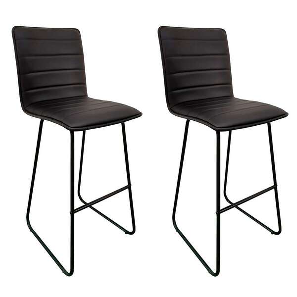 Conjunto Com 2 Banquetas Fixas Marilyn Preto