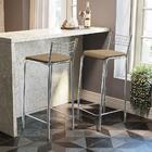 Conjunto Com 2 Banquetas Gênova Corino Marrom Claro E Cromado