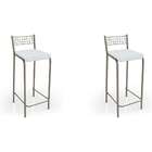 Conjunto Com 2 Banquetas Genova Nickel E Branco