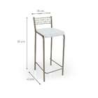 Conjunto Com 2 Banquetas Genova Nickel E Branco