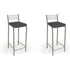 Conjunto Com 2 Banquetas Genova Nickel E Preto