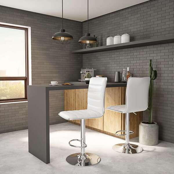 Conjunto Com 2 Banquetas Giratórias Audrey Branco