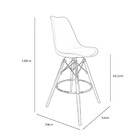 Conjunto Com 2 Banquetas Saarinen Vermelhas - Base Madeira Na