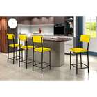 Conjunto Com 2 Banquetas Vintage Preto E Amarelo